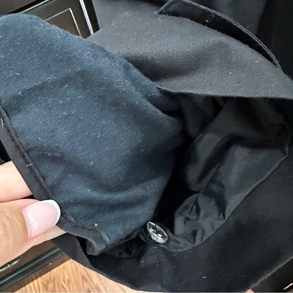 Vintage London Fog Black Trench Coat with Plaid Lining Belted Size 14 Petite - Picture 6 of 15